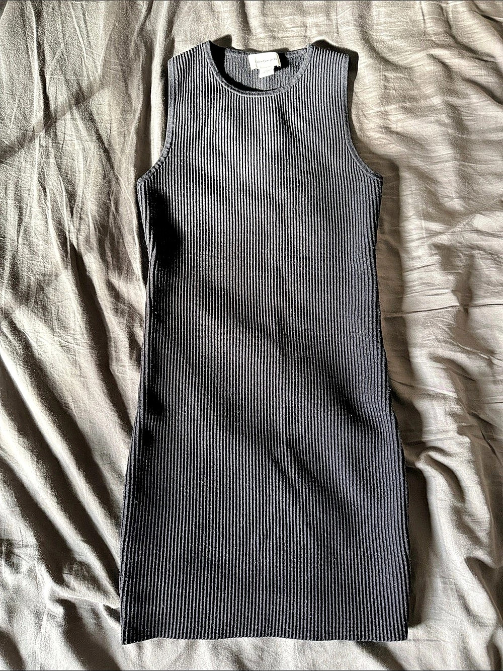 Calvin Klein Jeans Ribbed Mini Dress in Black Size Small Like New